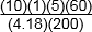 the product of 10 times 1 times 5 times 60 over the product of 4.18 times 200