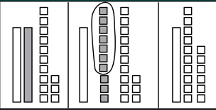 a series of base-10 blocks being manipulated in 3 steps