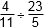 4 elevenths divided by 23 fifths